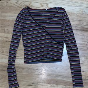 pacsun basic, stripped long sleeve shirt